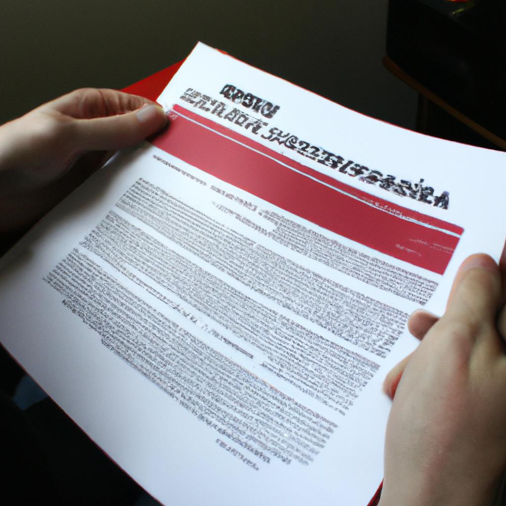 Person reading broadcasting regulations document