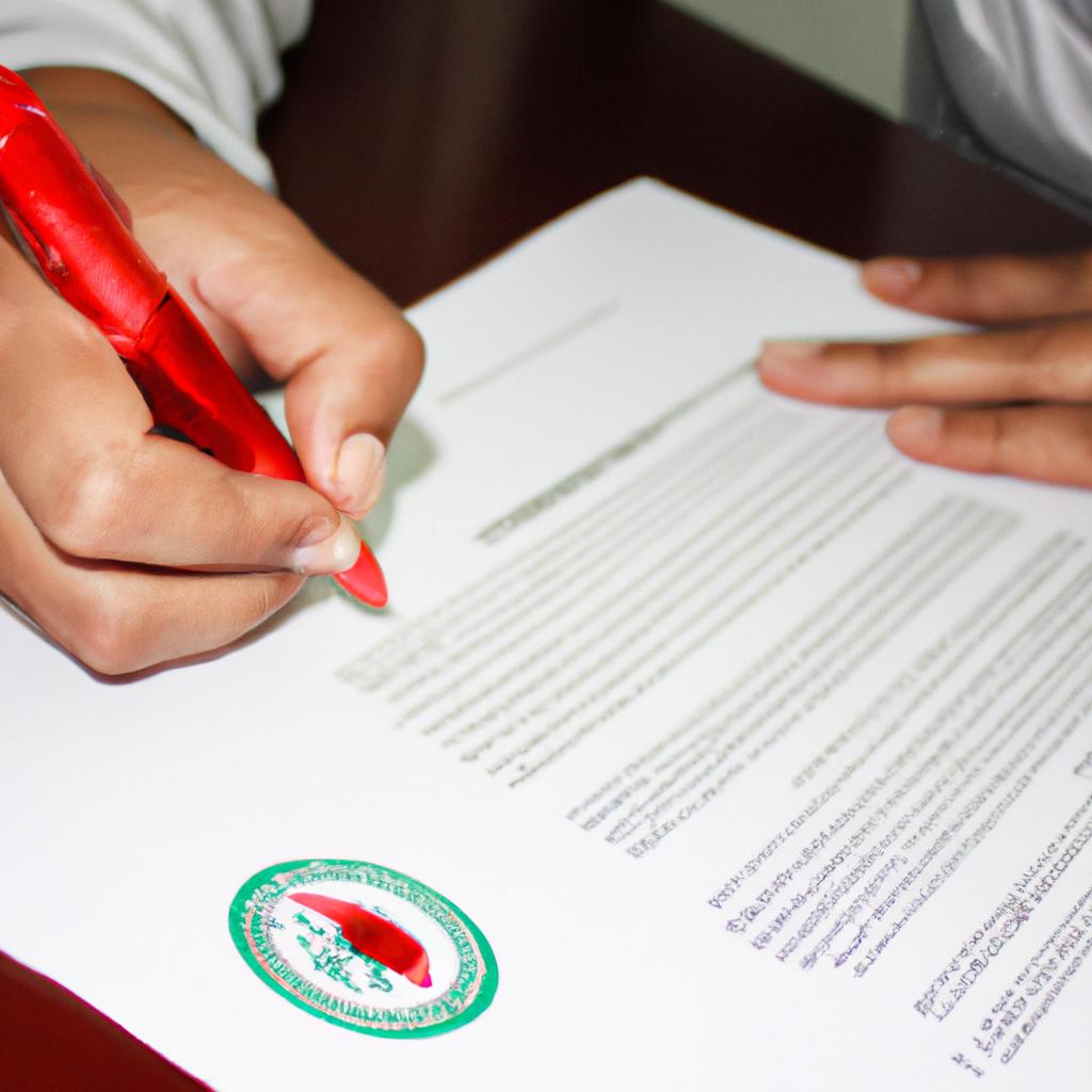 Person signing sponsorship agreement document